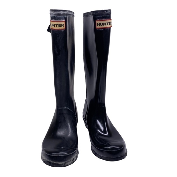 Hunter Black Tall Rain Boots - Picture 2 of 5